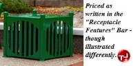 Picture of Outdoor Savannah 32 Gallon Steel Trash Receptacle with Plastic Liner
