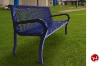Picture of Lexington 954, 48" Outdoor Perforated Cast Aluminum - Steel Bench with Back