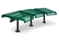 Picture of Outdoor 715 730 Series 3-Seat Backless Steel Bench,Inground 15 Degree Concave