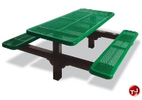 Picture of Outdoor 347, 72" Dual Pedestal Picnic Dining Table with Connecting Bench