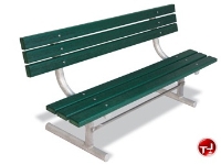 Picture of Outdoor 940 Bench, 8' Recycled Plastic Park Bench with Back, Wall Mount