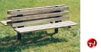 Picture of Outdoor 960 Bench, 72" Inground Double Sided Park Bench with Back