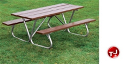 Picture of Outdoor BT158 Picnic Bench Table, 8' Heavy Duty Recycled Plastic Table