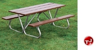 Picture of Outdoor BT158 Picnic Bench Table, 8' Heavy Duty Wood Table