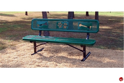 Picture of Bark Park Outdoor 72" Portable Sit & Stay Bench, Paw Prints
