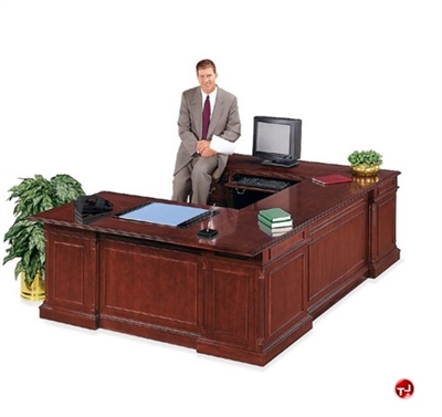 Picture of DMI Keswick 7990-37 Traditional Veneer Executive U Shape Office Desk Workstation