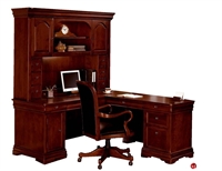 Picture of DMI Rue De Lyon 7684-0000 Veneer L Shape Office Desk Workstation, Overhead Storage
