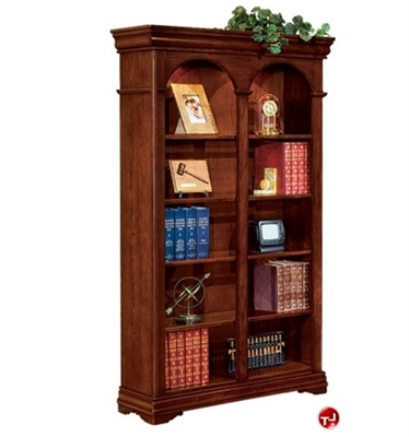 Picture of 32601 Veneer Double Bookcase, Adjustable Glass Shelves