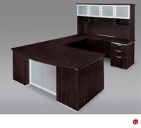 Picture of DMI Pimlico 7020-57B Laminate Contemporary 72" U Shape Office Desk, Overhead Storage