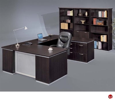 Picture of DMI Pimlico 7020-507 Laminate Contemporary 72" U Shape Office Desk, Open Bookcases