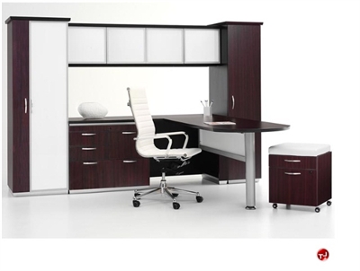 Picture of DMI Pimlico 7020 Laminate Contemporary L Shape Desk, Warbrobe with Mobile Pedestal