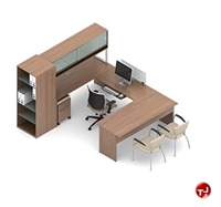Picture of Global Princeton Contemporary Laminate U Shape Office Desk Workstation, B4R
