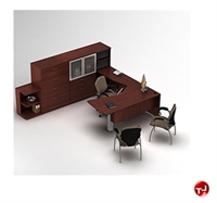 Picture of Global Zira Series Laminate Contemporary L Shape Office Desk Workstation,Lateral File Storage