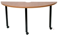 Picture of 48" Half Round Cafeteria Dining Conference Mobile Table