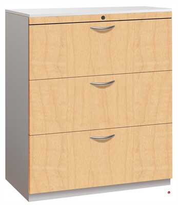 Picture of 3 Drawer Trace Lateral File Storage Cabinet, Steel 36"W, Laminate Front