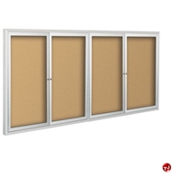 Picture of 4 Hinged Door Bulletin Board Cabinet, 4' x 10'