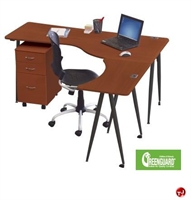 Picture of L Shape Ergonomic Mobile Computer Desk Workstation, File Cabinet