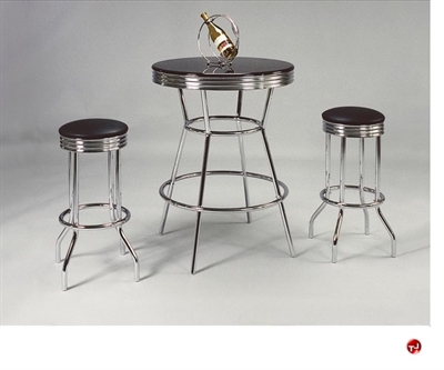 Picture of Crown Mark Retro Bar Table with Swivel Barstools