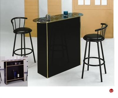 Picture of Crown Mark Poly Marble Bar Table with Swivel Barstools