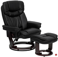 Picture of Brato Black Leather Swivel Recliner with Ottoman