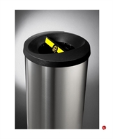 Picture of Magnuson Jupiter 41 Gallon Round Waste Basket Receptacle,Stainless Steel, 2 Openings