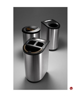 Picture of Magnuson Jupiter 60 Gallon Round Waste Basket Receptacle,Stainless Steel, 3 Openings