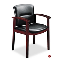 Picture of PAZ Contemporary Black Leather Guest Side Reception Arm Chair