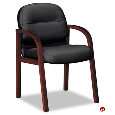 Picture of PAZ Guest Side Reception Black Leather Arm Chair