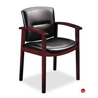 Picture of PAZ Guest Side Reception Contemporary Black Leather Arm Chair