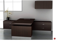 Picture of Nevers Americana Contemporary Veneer L Shape Office Desk Workstation,Wall Storage