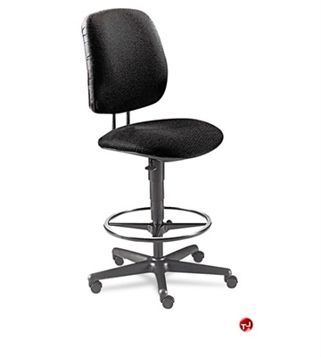 Picture of PAZ Mid Back Office Task Armless Stool Chair, Footring