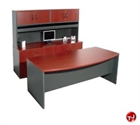 Picture of Peblo 72" Executive Bowfront Office Desk Workstation, Storage Credenza