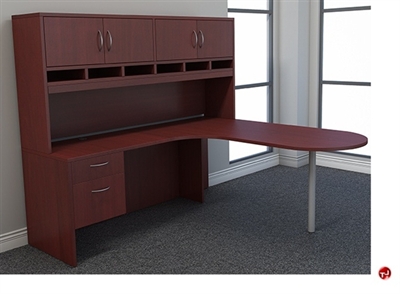 Picture of Peblo 72" L Shape D Top Office Desk Workstation, Overhead Storage