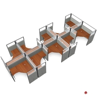 Picture of 10 Person L Shape Office Desk Cubicle Cluster Workstation