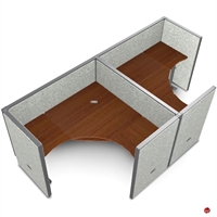 Picture of 2 Person L Shape Office Desk Cubicle Cluster Workstation
