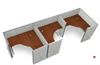Picture of 3 Person L Shape Office Desk Cubicle Cluster Workstation