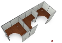 Picture of 3 Person L Shape Office Desk Cubicle Cluster Workstation