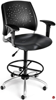 Picture of Office Task Plastic Drafting Stool Arm Chair