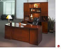 Picture of Veneer 72" Executive Bowfront Office Desk, Kneespace Credenza, Overhead Storage