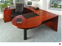Picture of Veneer 72" U Shape P Top Office Desk Workstation