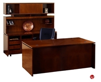 Picture of Veneer Executive Office Desk, Storage Credenza with Overhead