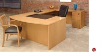 Picture of Veneer L Shape 72" Bowfront Office Desk Workstation