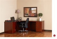 Picture of Veneer L Shape Corner Office Desk Workstation