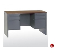 Picture of Double Pedestal Credenza Teachers Steel Desk, 60" x 24" x 29.5"H