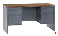 Picture of Double Pedestal Credenza Teachers Steel Desk, 72" x 24" x 29.5"H