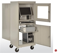 Picture of Mobile Computer Security Steel Workstation, 26" x 24" x 63"