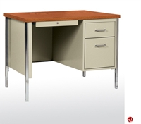 Picture of Single Pedestal Teachers Steel Desk, 45" x 24" x 29.5"H