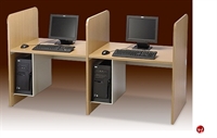 Picture of Cluster of 2, 30" x 37" Laminate Computer Study Carrel Workstation, CPU Holder