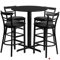 Picture of Cafeteria Dining 30" Round Table with 4 Guest Side Metal Chairs