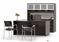 Picture of TRIA U Shape Bowfront 72" Office Desk Workstation, Overhead Glass Door Storage